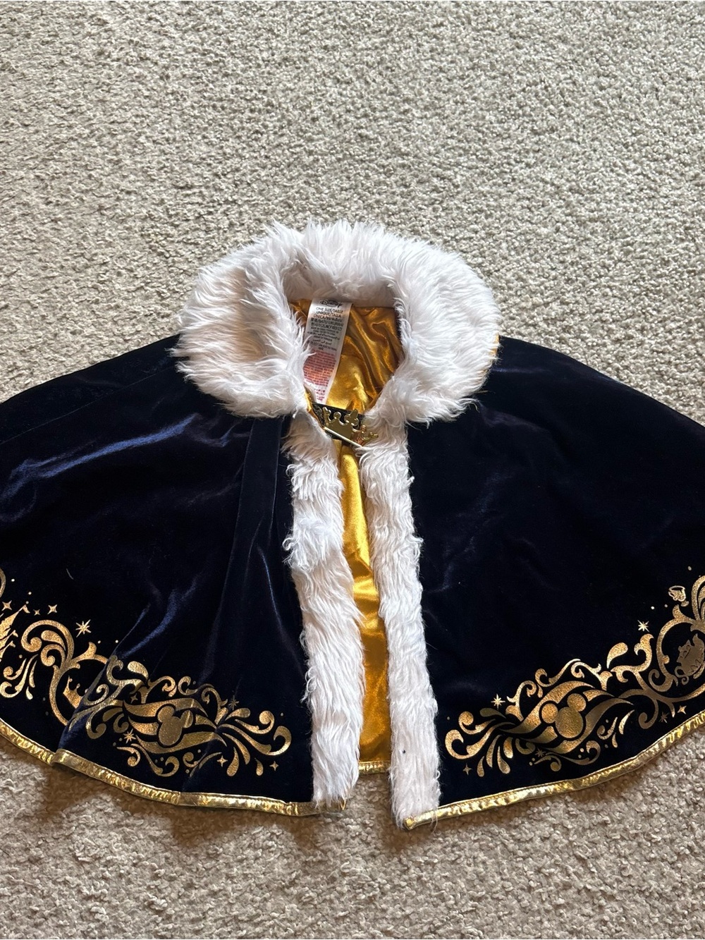 Disney Cruise Line Velvet Furry Lined Cape One Size Girls Royal Court